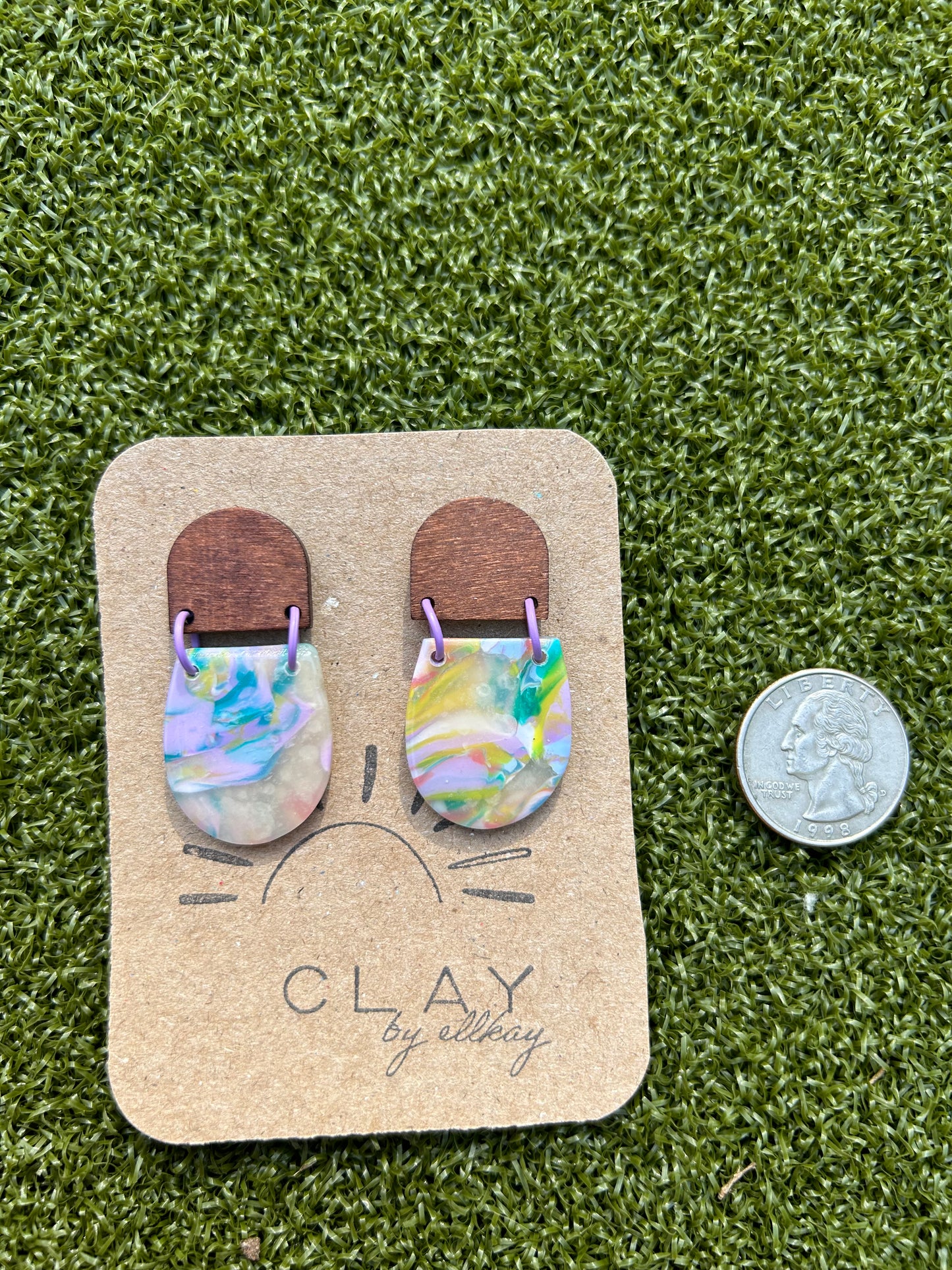 W11 WATERCOLOR Stretched Half-Moon Pendant
